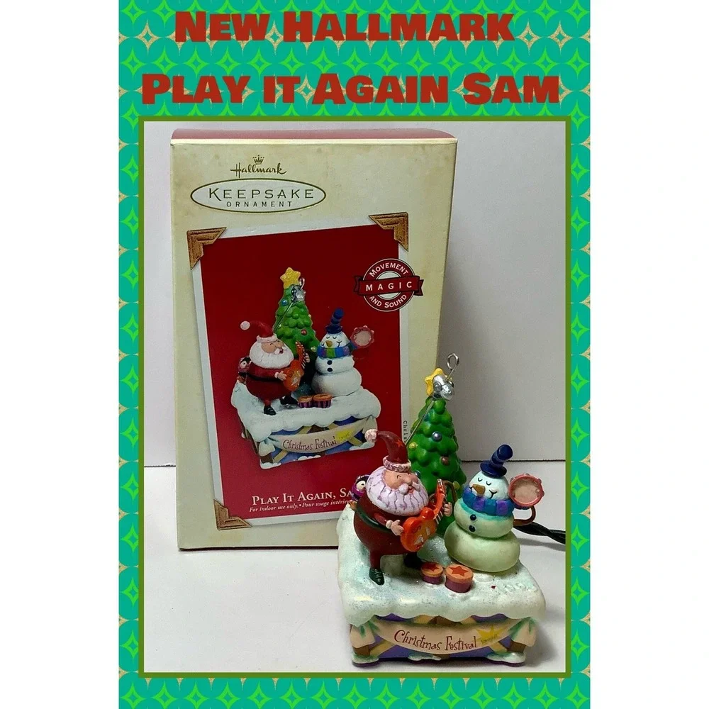 Hallmark Keepsake Ornament  Plays Jingle Bells Santa Movement Sound New 2003‎
